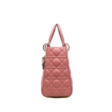 thumbnail medium lady dior in pink lambskin phw #2012
