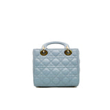 thumbnail small lady dior in grey blue lambskin #23 light ghw