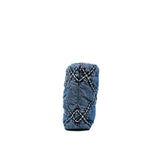 thumbnail mini 22 bag in blue denim white line phw #HH0PXXXX
