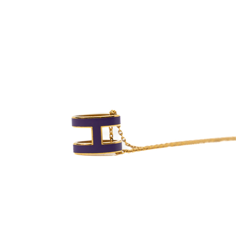 Mini Pop H Purple Pendant Necklace GHW - L'UXE LINK