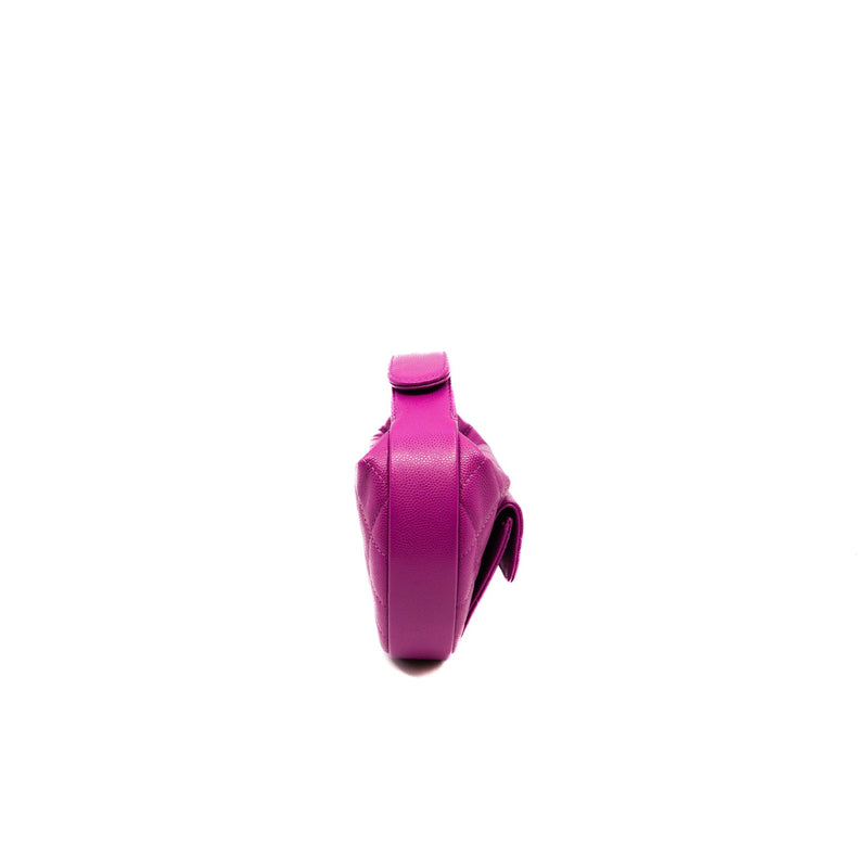Quilted polly in purple caviar leather bag