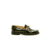 thumbnail loafer with chanel logo in dark green patent #36.5