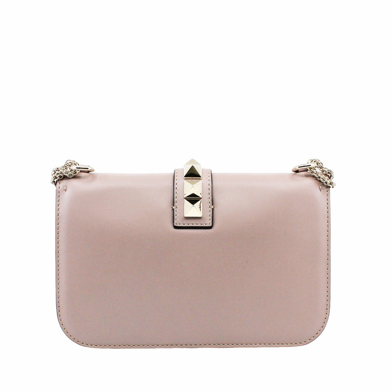 ROCKSTUD LOCK GLAM medium leather pink ghw - L'UXE LINK