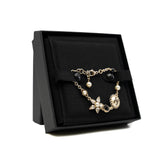 thumbnail pearl crystal cc logo black/white bracelet