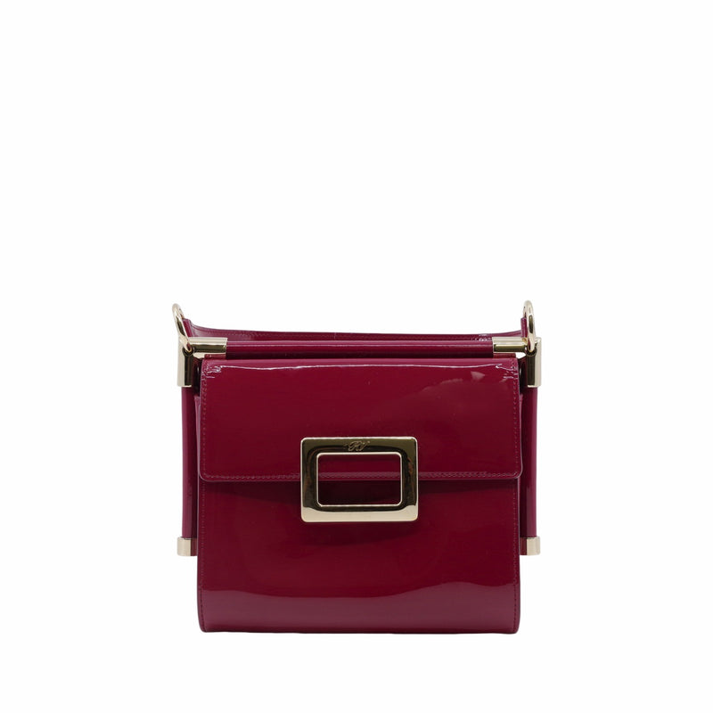 VIV' CARRÉ SHOULDER BAG SMALL LEATHER PINK - L'UXE LINK
