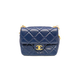 thumbnail mini square cf in lambskin navy GHW