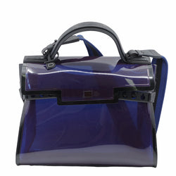 Delvaux Tempete  PVC Dark Night Satchel Navy De Prusse - L'UXE LINK