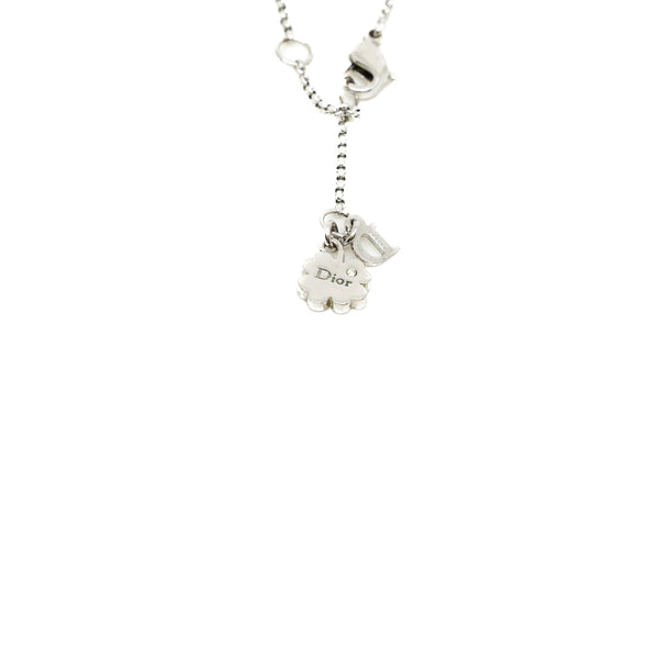 Ribbon Bow With Rhinestone Crystal Pendant Necklace - L'UXE LINK