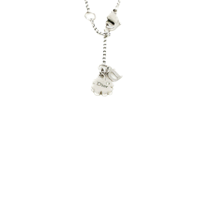 Ribbon Bow With Rhinestone Crystal Pendant Necklace - L'UXE LINK