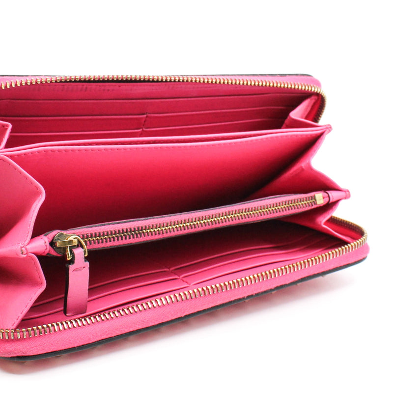 zippy long wallet pink mix gold studs - L'UXE LINK