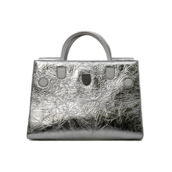 Medium Diorever In Metallic Silver Calfskin Flap Bag PHW With Strap - L'UXE LINK