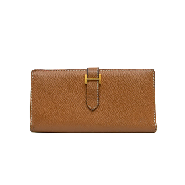 bearn long wallet in gold ghw u stamp