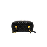 thumbnail long vanity case with black heart chain in lambskin black ghw