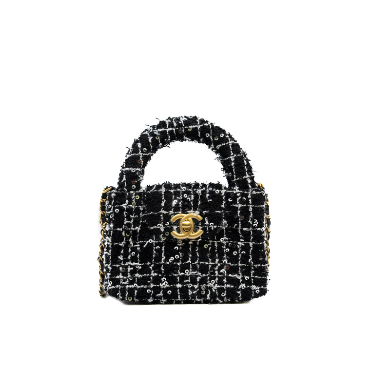 nano kelly in tweed black/white ghw #LN9Lxxxx