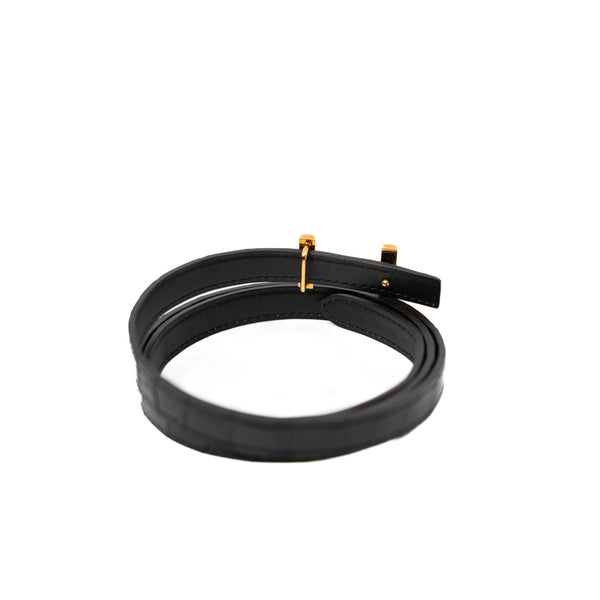 Focus 13mm Belt Buckle And Hermès Sur Mer Reversible Alligator/Swift Leather Strap Size 80 - L'UXE LINK