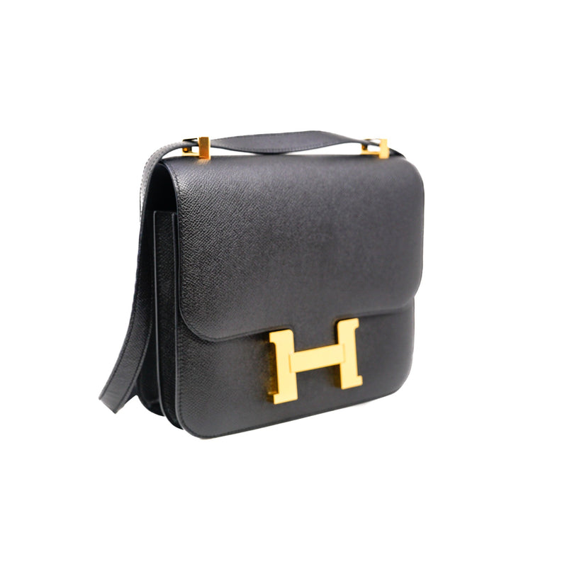 constance 24 in epsom black ghw T stamp