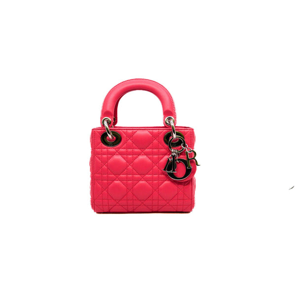 lady dior mini in hotpink lambskin phw