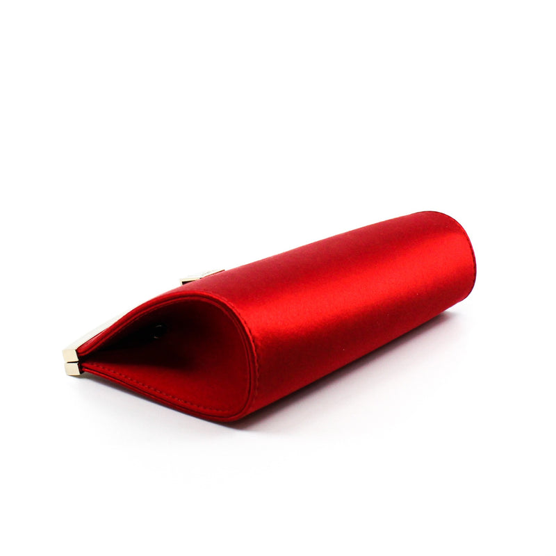cl clutch bag red silk ghw - L'UXE LINK