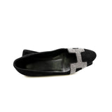 thumbnail Roxane flat with sequin in black suede #35