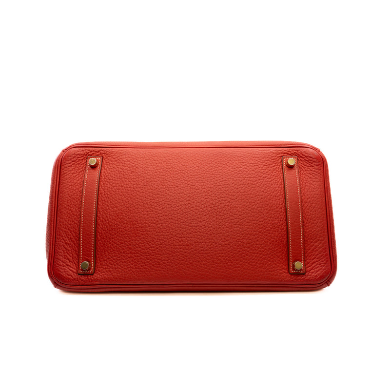 Birkin 35 In Orange Red Togo GHW O Stamp - L'UXE LINK