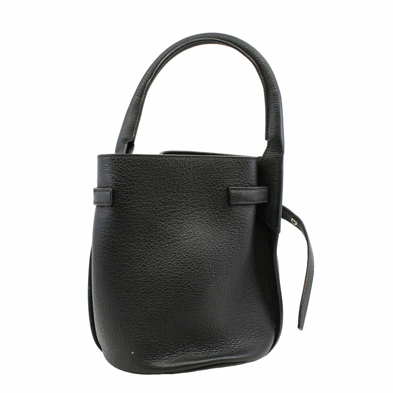 basket handle tote small leather black phw - L'UXE LINK