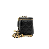 thumbnail long vanity case with crush in lambskin black #CJCAXXXX