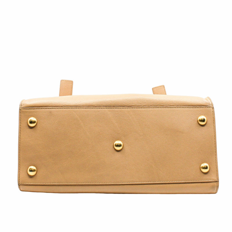 Handbag leather beige ghw - L'UXE LINK