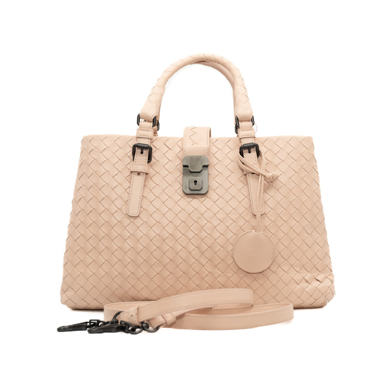 Roma tote in leather pink - L'UXE LINK