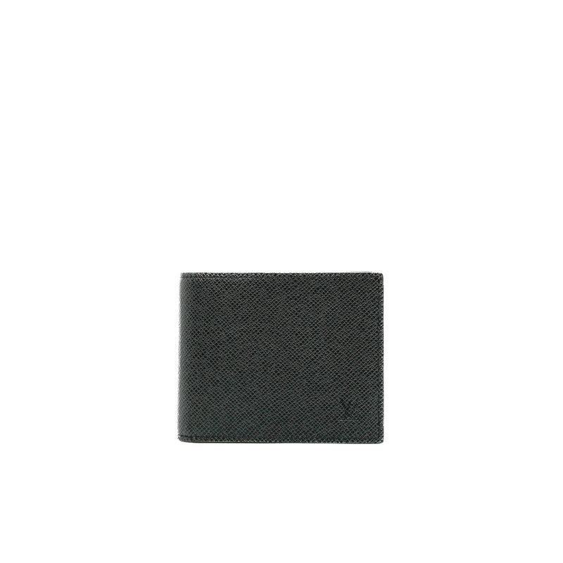 Amerigo Wallet In Black Taiga Cowhide Leather PHW - L'UXE LINK