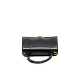 thumbnail Hourglass Handbag Small in black shiny box calfskin ghw