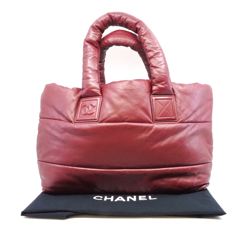 Coco Cocoon Burgundy/Black Lambskin Reversible Tote Bag PHW Seri 12 - L'UXE LINK