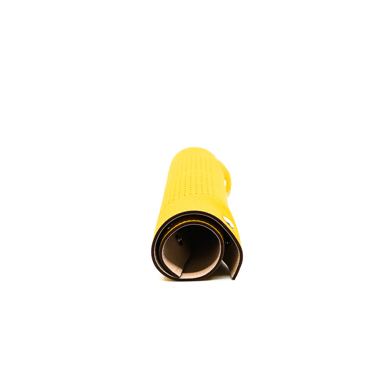leather tray yellow with white