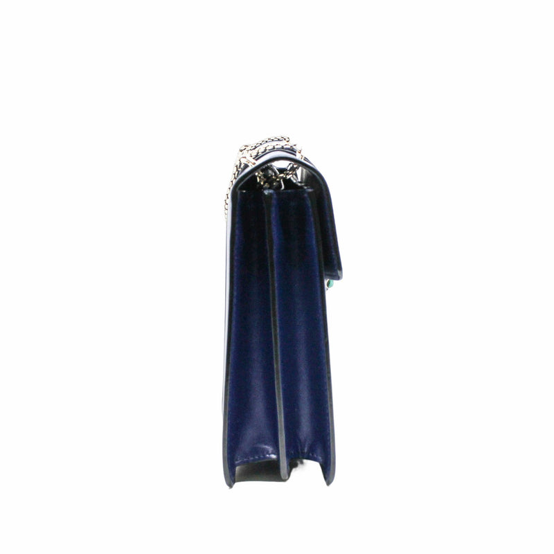 SERPENTI DOUBLE FLAP CHAIN BAG DARK BLUE GHW - L'UXE LINK