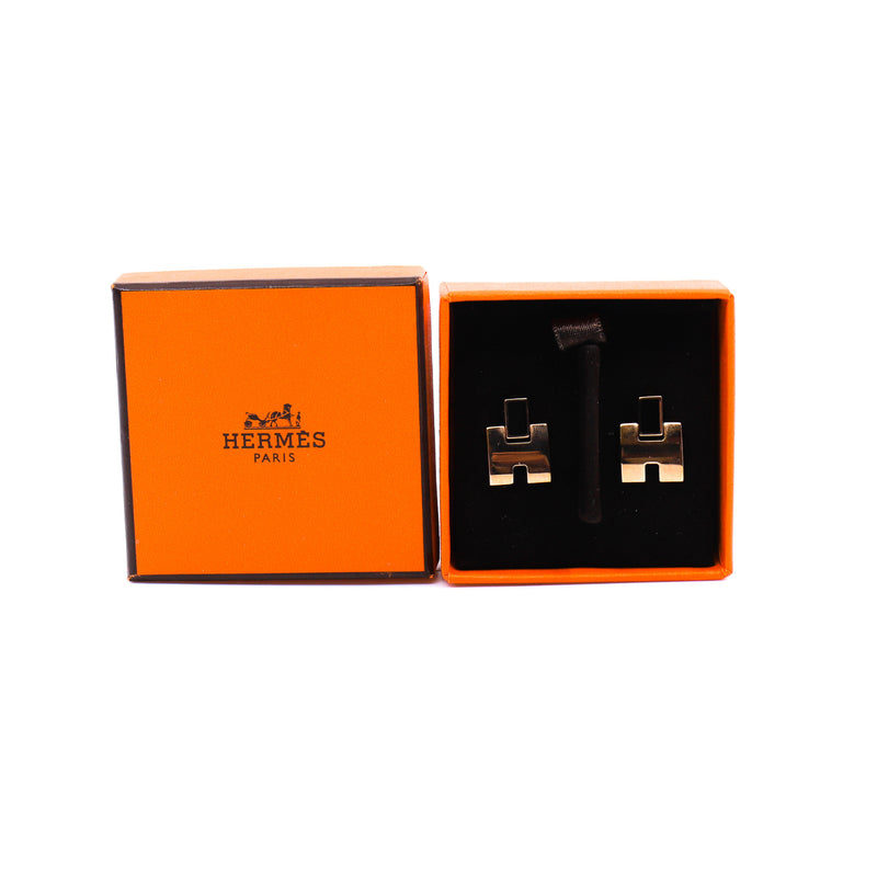 Eileen In Black And Rose Gold Plated Metal Earrings - L'UXE LINK