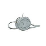 thumbnail cuir triomphe oval crossbody bag in light blue leather ghw