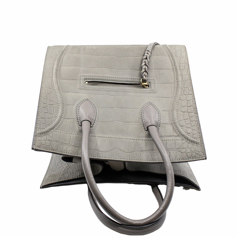 Luggage Bag  medium Crocodile Embossed Phantom grey ghw - L'UXE LINK
