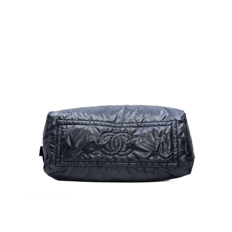 Medium Coco Coon In Nylon And Leather Navy With Bordeaux Reversible Tote Bag Seri 13 - L'UXE LINK