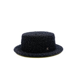 thumbnail tweed boater hat in black size s