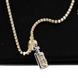 thumbnail crystal CC perfume bottle necklace gold PHW