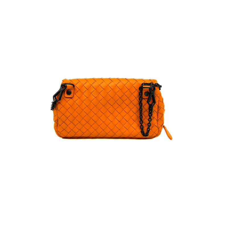 orange small flap chain bag