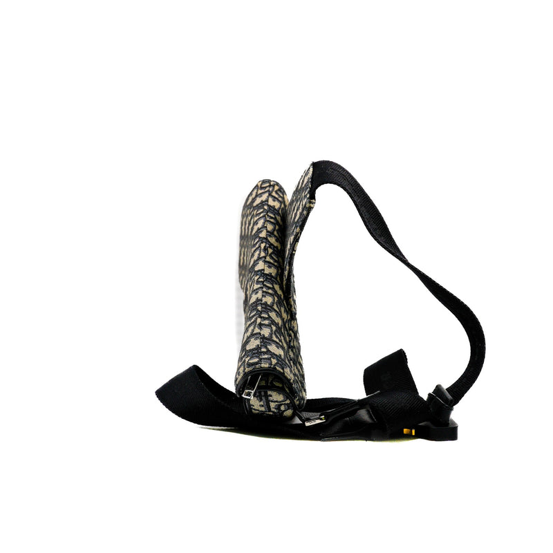 saddle bag with strap in Black Dior Oblique Jacquard fabric