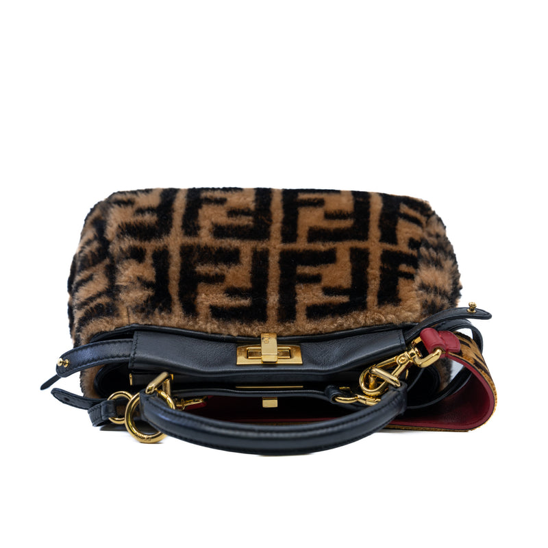 Mini Peekaboo Brown Sheepskin Bag GHW With Strap - L'UXE LINK