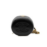 thumbnail round vanity with top handle in black lambskin ghw #TAGNXXXX