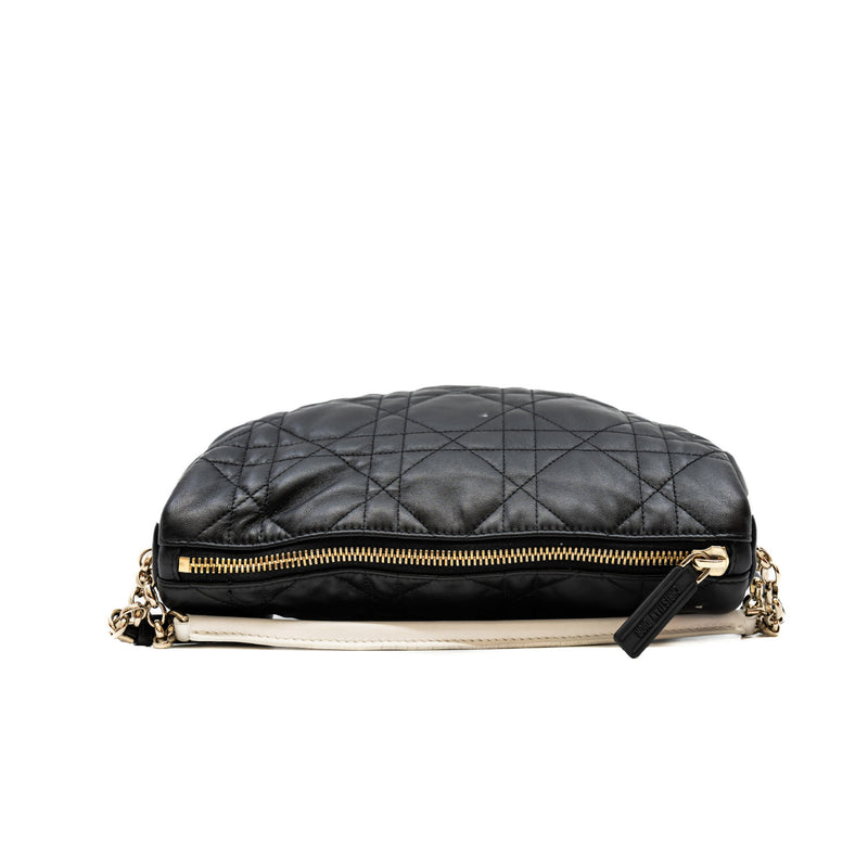 Medium Black Lambskin Cannage Dior Vibe Hobo Bag GHW - L'UXE LINK