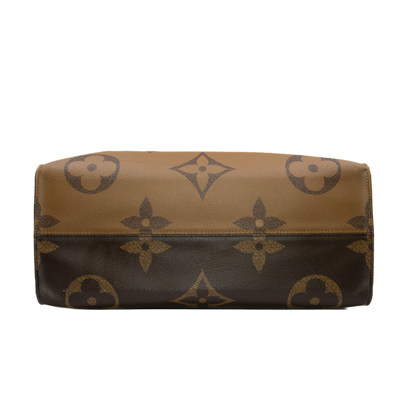 OnTheGo GM Tote Bag Monogram Reverse Monogram Canvas Brown Ghw 2019 - L'UXE LINK
