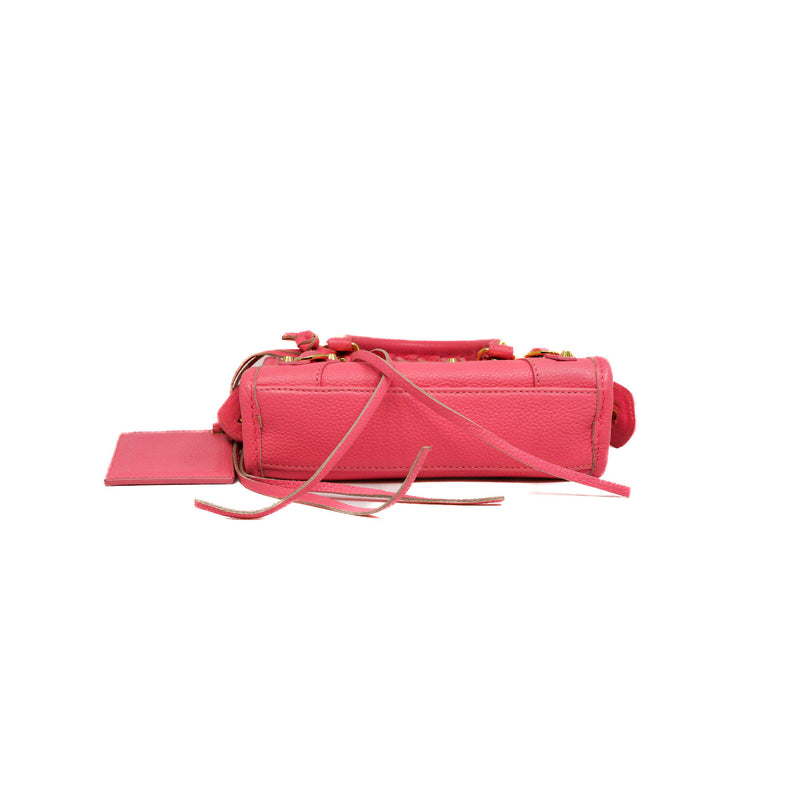 Nano Classic City Pink Calfskin Handbag GHW With Strap