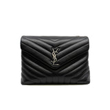 thumbnail large loulou shoulder bag in black matelasse lambskin phw