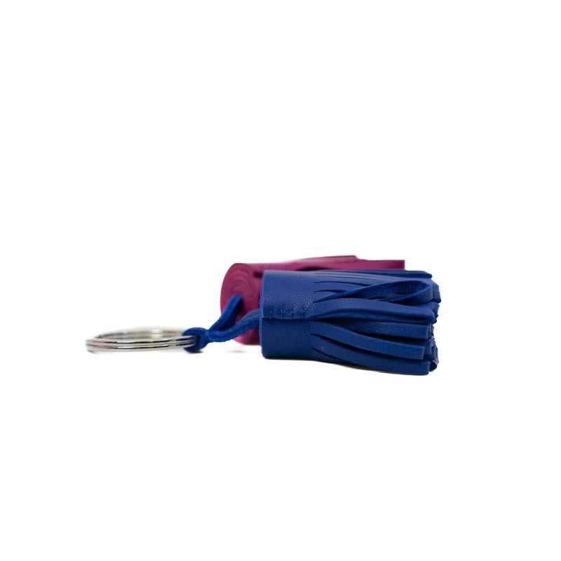 Carmen Uno-Dos In Pink And Blue Lambskin Key Ring - L'UXE LINK