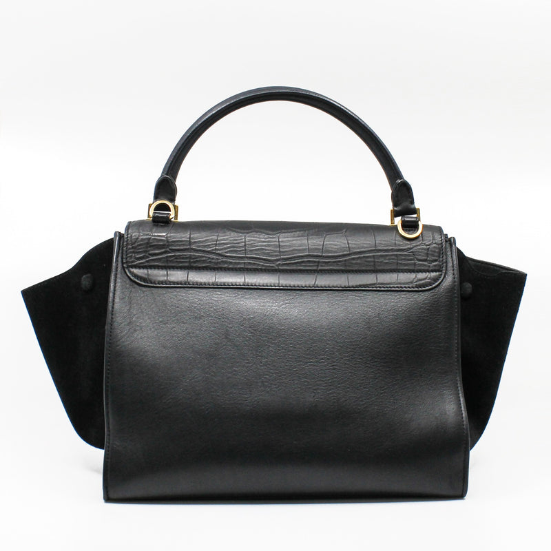 Trapeze black crocodile embossed ghw