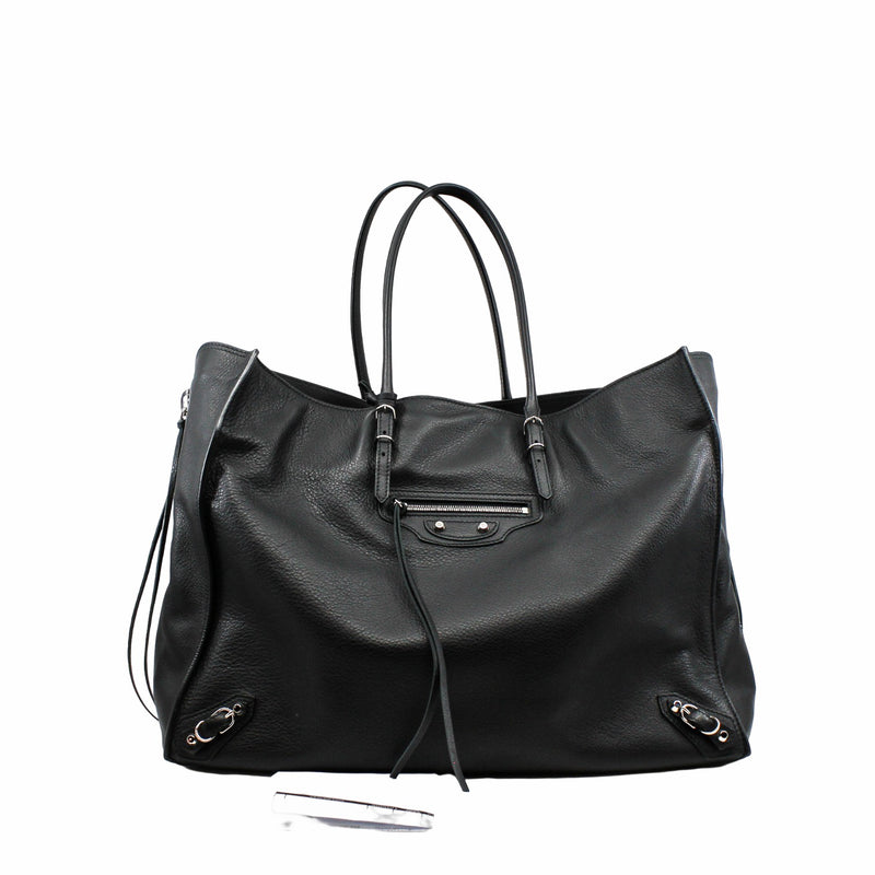 PAPER A4 BAG LEATHER BLACK PHW - L'UXE LINK
